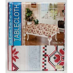 Скатертина "HOME PLUS" шовкографія з мереживом (152 х 220 см)